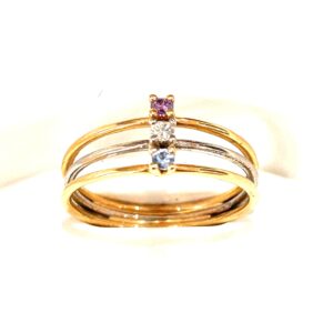 Sortija con Amatista, Topacio y Diamante