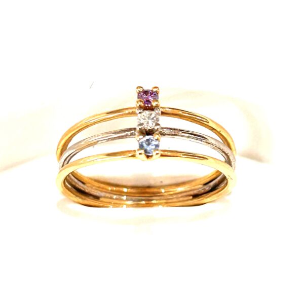 Sortija con Amatista, Topacio y Diamante